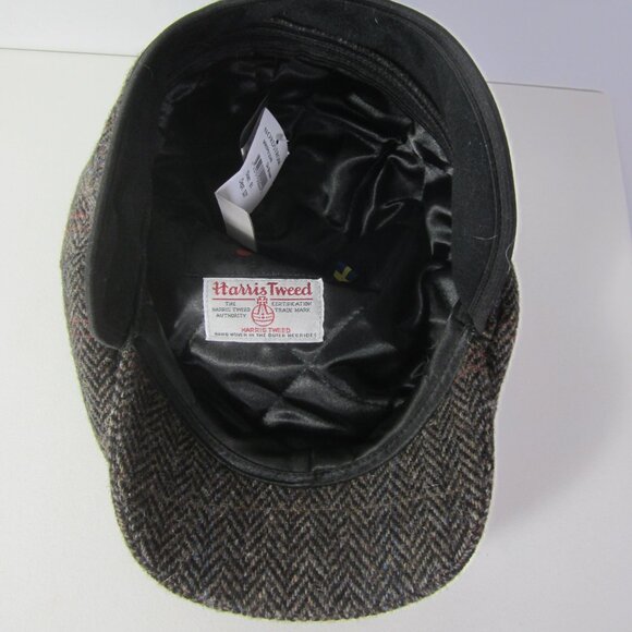 NEW Wigens 7 5/8" NWT Harris Tweed Newsboy Brown Herringbone Size 61 Insulated - Picture 11 of 14
